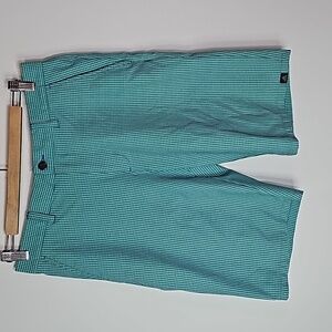 Adidas 30" waist teal shorts
